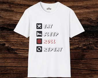 Eat Sleep Roll Repeat Unisex Cotton Shirt