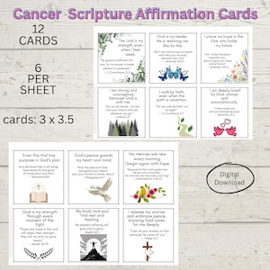 Cartes bibliques numériques sur l'affirmation du cancer, soutien inspirant pour la guérison des patients atteints de cancer, cadeau attentionné pour les patients, versets bibliques édifiants