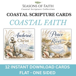 Coastal Faith Scripture Cards | Beach Bible Verse Printables (Digital Download)
