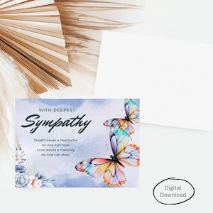 Carte « Avec toute ma sympathie » élégamment conçue pour apporter confort et réconfort pendant les moments les plus difficiles de la vie. Imprimable