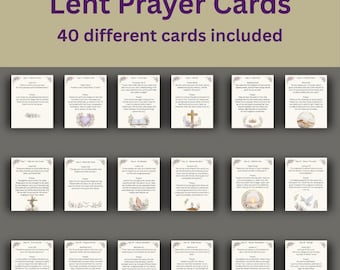 Cartes de prière pour les 40 jours de Carême | Dévotion botanique, étude des Écritures (téléchargement numérique)