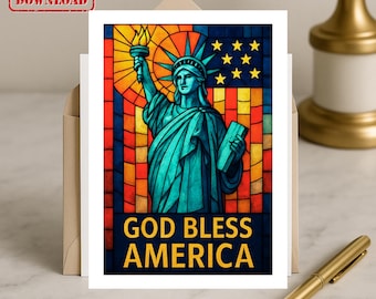 Karta Statuy Wolności, witrażowa flaga amerykańska (PDF)