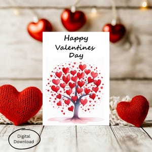 Sapin coeur lunatique pour la Saint-Valentin | Carte de Saint-Valentin imprimable | Design neutre | Téléchargement numérique