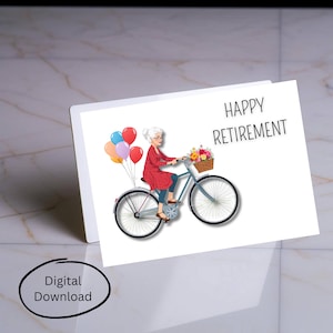 Carte de retraite imprimable, PDF de bonne retraite, 7 x 5 cartes de retraite, vierge à l'intérieur, téléchargement immédiat, carte pour un ami, carte pour collègue,