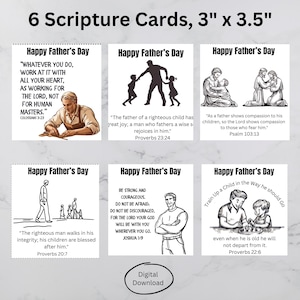 Cartes bibliques pour la fête des pères | Cartes de foi inspirantes pour papa | Jeu de cartes chrétiennes numériques célébrant la paternité