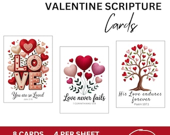 Kristna Alla hjärtans dag-bibelkort | Hjärtdesigner (digital nedladdning)