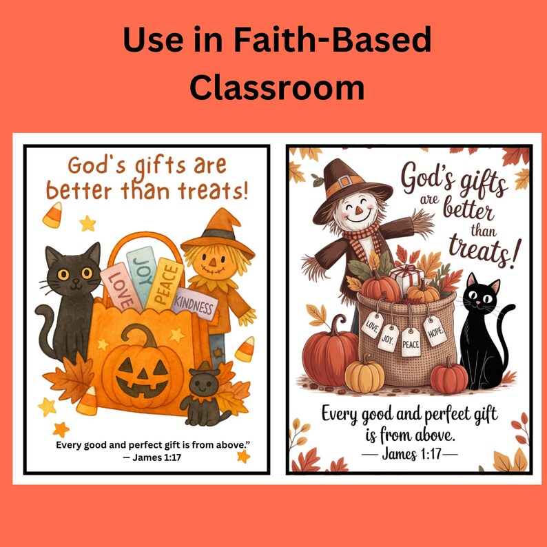 Biglietti di auguri cristiani di Halloween per bambini, versetti biblici (download digitale) immagine 7