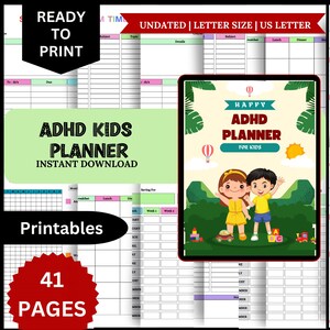 ADHD-checklist voor kinderen - ADHD-routinechecklist voor kinderen - takenschema voor kinderen - schema voor kinderen - ADHD-schema voor kinderen - ADHD-planner voor kinderen