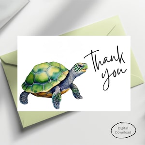 Dankeskarte l Schildkröte Danke l Digitaler Download l Tier Dankeschön l Schlichtes Dankeschön businesstauglich l Minimalistisches Dankeschön PDF