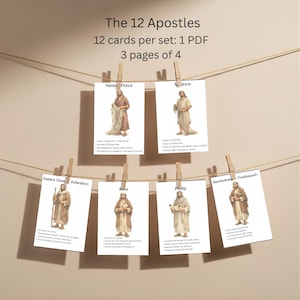 12 Apostles Flashcards | Printable Bible Study Cards (Digital Download)