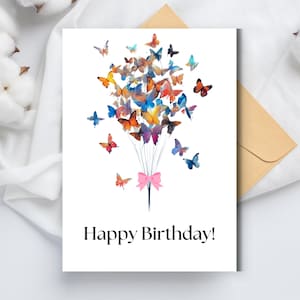 Biglietto di auguri di compleanno a forma di farfalla - Auguri di auguri personalizzati a forma di farfalla per figlia, nipote, nipote e figlioccia, regalo di compleanno unico