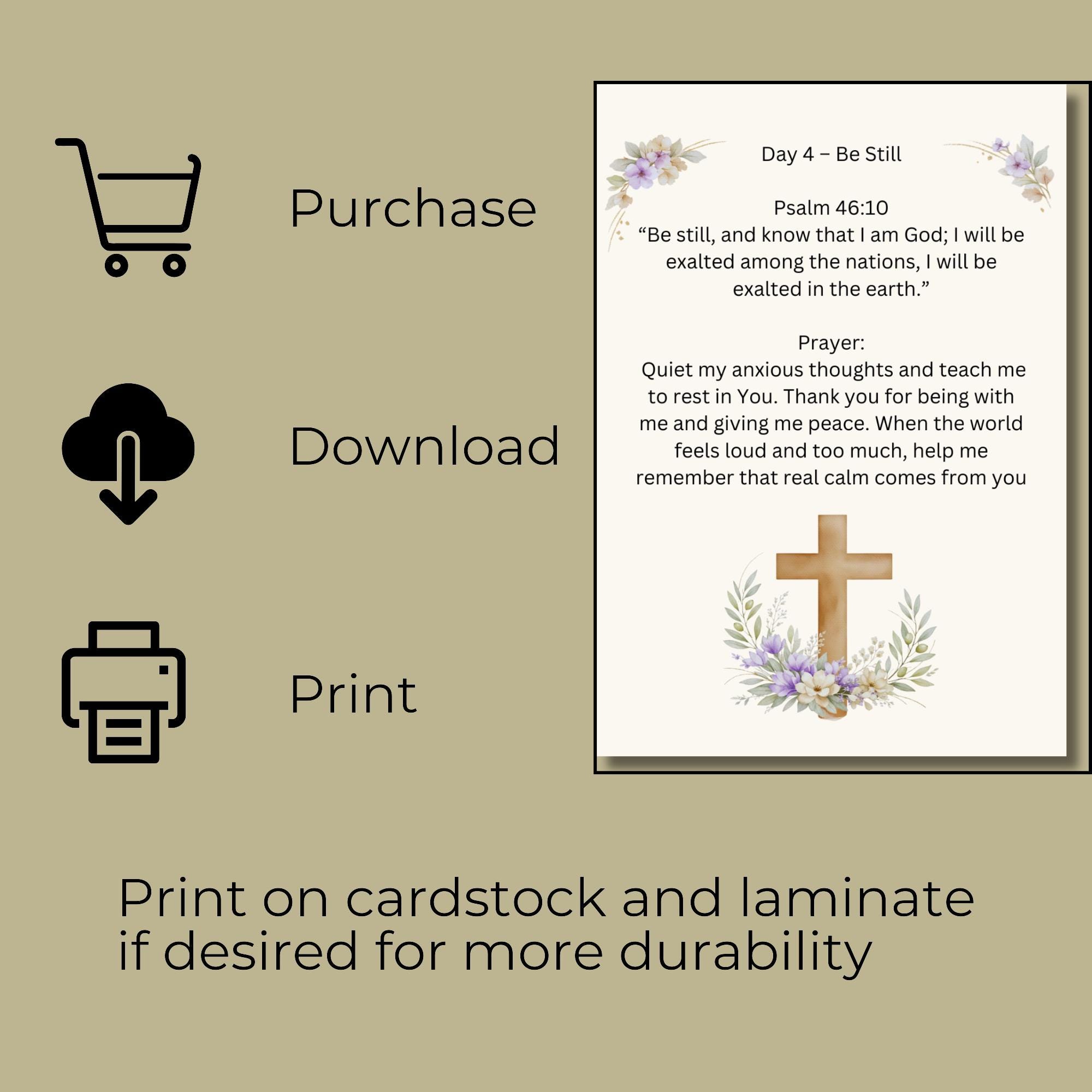 40 Days of Lent Prayer Cards | Botanical Devotional, Scripture Study ...