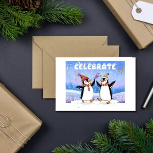 Pinguïn kerstkaart, kerstkaart vriendje, kerstkaart vrouw, kerstkaart vrouw Pinguïn, kerstkaarten vriendje, voor man, cadeau vriendje