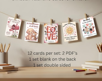 Christian Valentine Cards for Kids, Scripture Bible Verses (PDF)