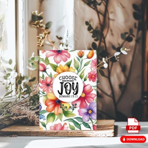 "Wähle ""Joy"" l Florale Ermutigungskarte l Christliche Karte l Schriftkarte l Bibelvers l Römer 15:13 l Digitaler Download l leer innen."