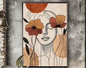 Minimal Boho Female Poster for Elegant Home Decor