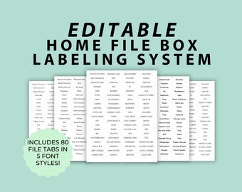 Editable File Folder Labels: Canva Template with 80 Pre-Filled Tabs (Digital Download)
