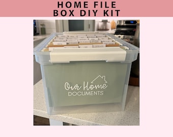 Home File Box Decal | Custom Name, DIY Kit