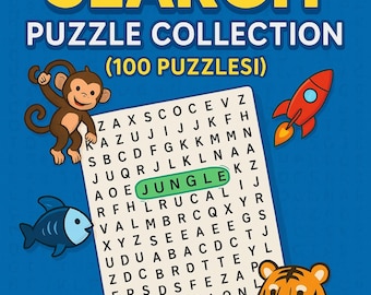 Big Word Search Puzzle Book for Kids, Adults & Seniors, 100 Large Print Word Search Puzzles, Brain Games Activity Book, Fun Educational Gift