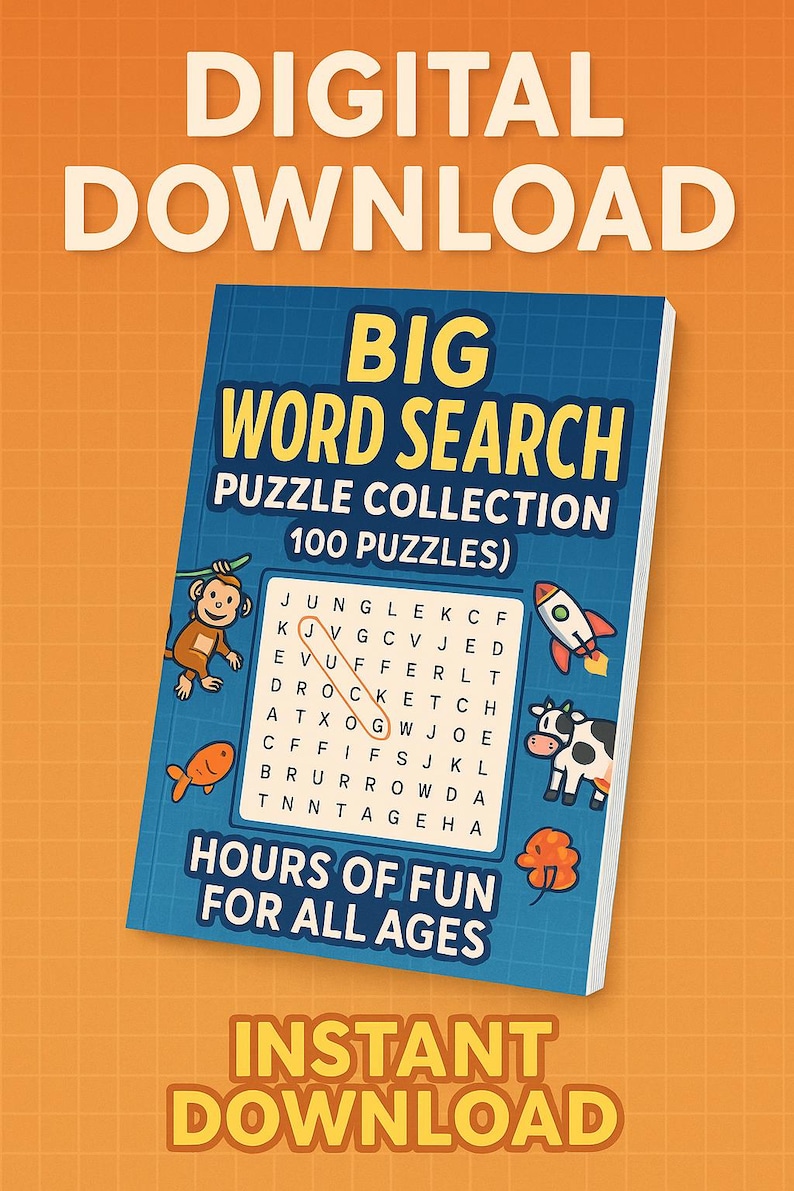 Big Word Search Puzzle Book for Kids, Adults & Seniors, 100 Large Print ...
