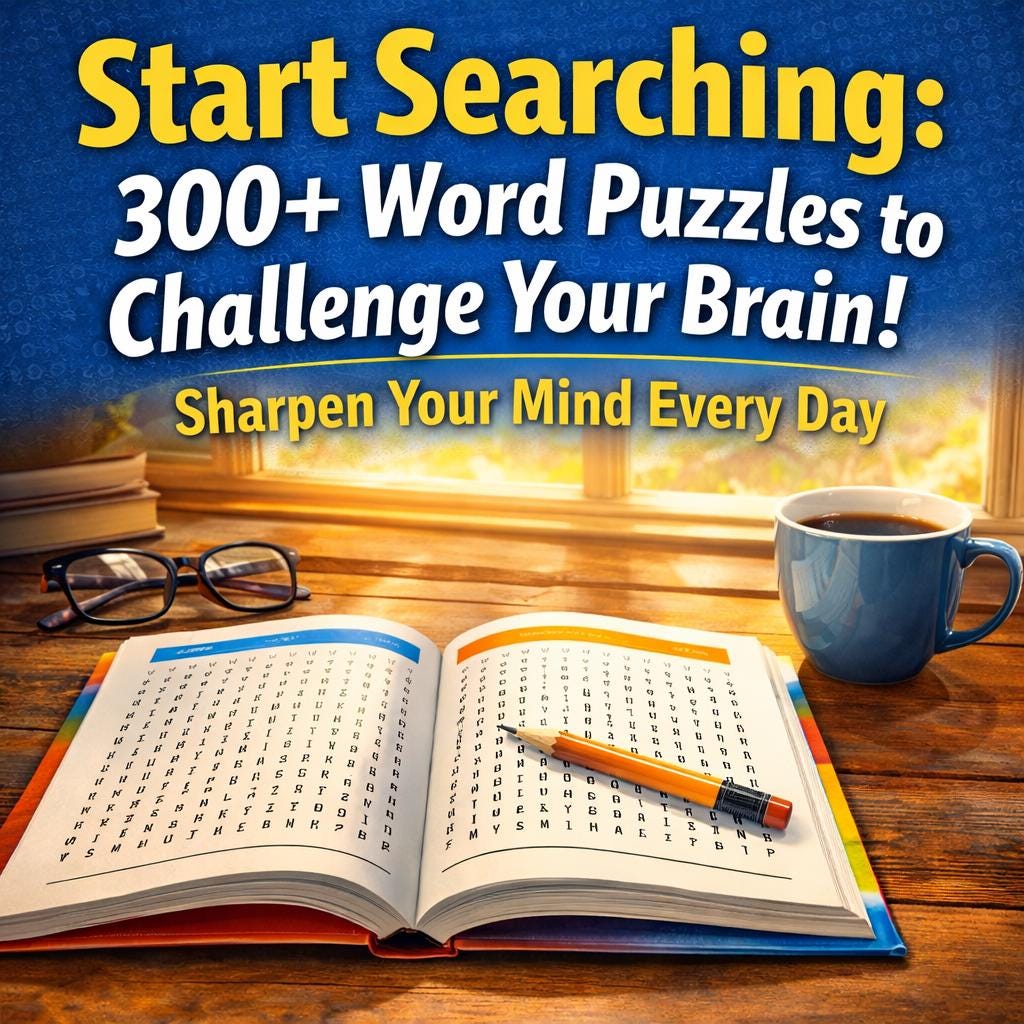 300+ Word Search Puzzle Book Printable PDF | Brain Games for Adults ...