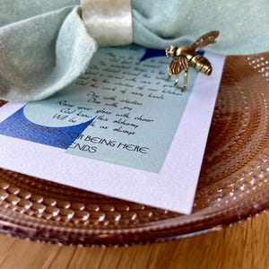 Biglietti di auguri per le tavole delle feste - Benvenuti alla nostra tavola - blu/verde