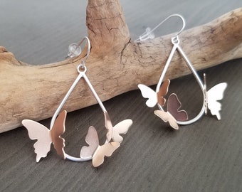Butterfly Cloud Earrings in Mixed Metal