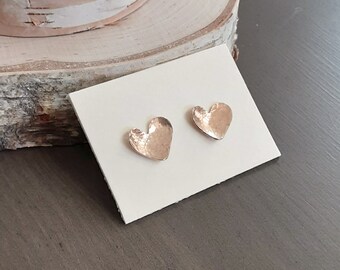 Sweetheart Heart Earrings in Bronze