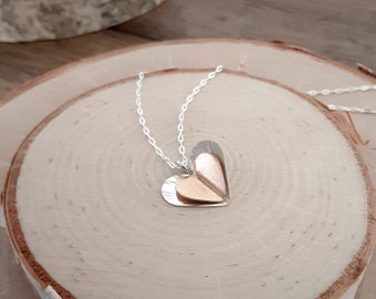 Linear Texture Heart Pendant