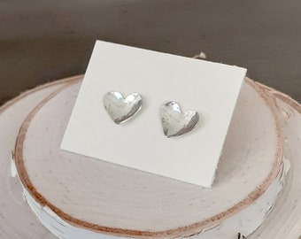 Sparkler Heart Earrings in Silver