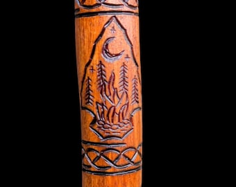 Bastón de senderismo de madera - Punta de flecha con bastón de aliso para fogata, 125 cm