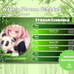 Panda Vtuber Bamboo Weekly Stream Schedule