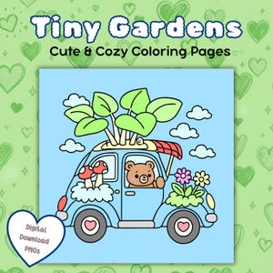 Tiny Gardens Bold Cozy And Easy Coloring Pages for Teens And Adults - Stress relieving activity