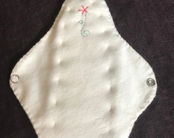Organic Cotton Cloth Menstrual Pad, 10&quot;x7&quot;, Reusable, heavy flow