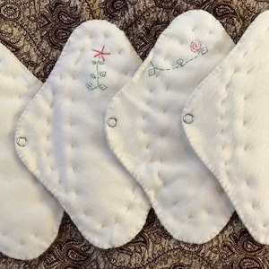 Serviettes hygiéniques réutilisables pour la nuit, très larges, fluides abondants, 100 % coton biologique, serviettes menstruelles, serviettes de nuit, serviettes post-partum