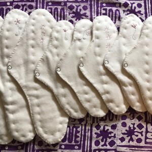 Serviettes menstruelles en tissu, serviettes post-partum, serviettes de nuit/de jour pour les flux abondants, 100 % bio, réutilisables