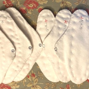 Seven Count, 100% organic cotton cloth pads, Heavyflow kit, extra wide