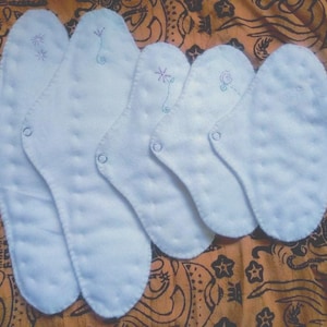 Reusable, Washable, Organic Cotton Cloth Menstrual Pads, Heavy and moderate night time and day time flow