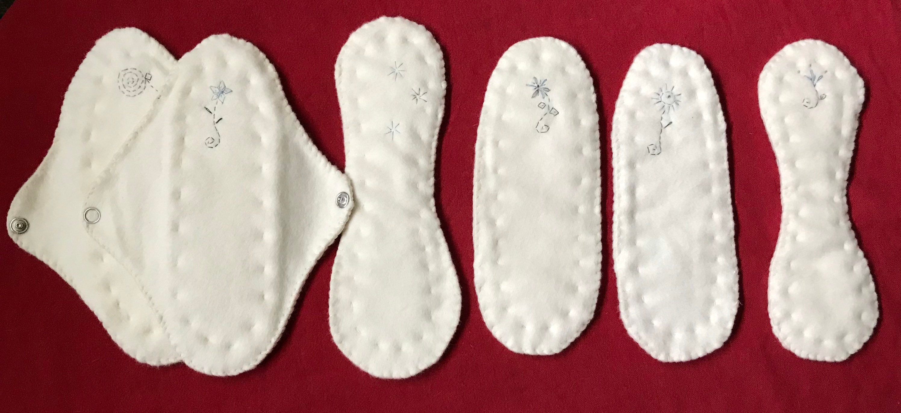 Conjunto de protetores diários, absorventes menstruais de pano 100% algodão orgânico para fluxo regular a leve, protetor diário, menarca, incontinência