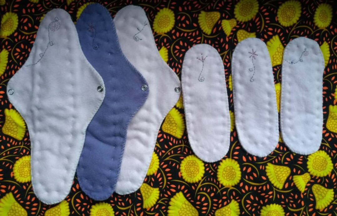Washable Organic Cotton Menstrual Pads Reusable Post Partum Etsy