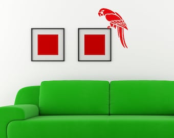 Macaw Tropical Parrot Bird Vinyl Wall Decal Adhesive Removable Sticker home art design