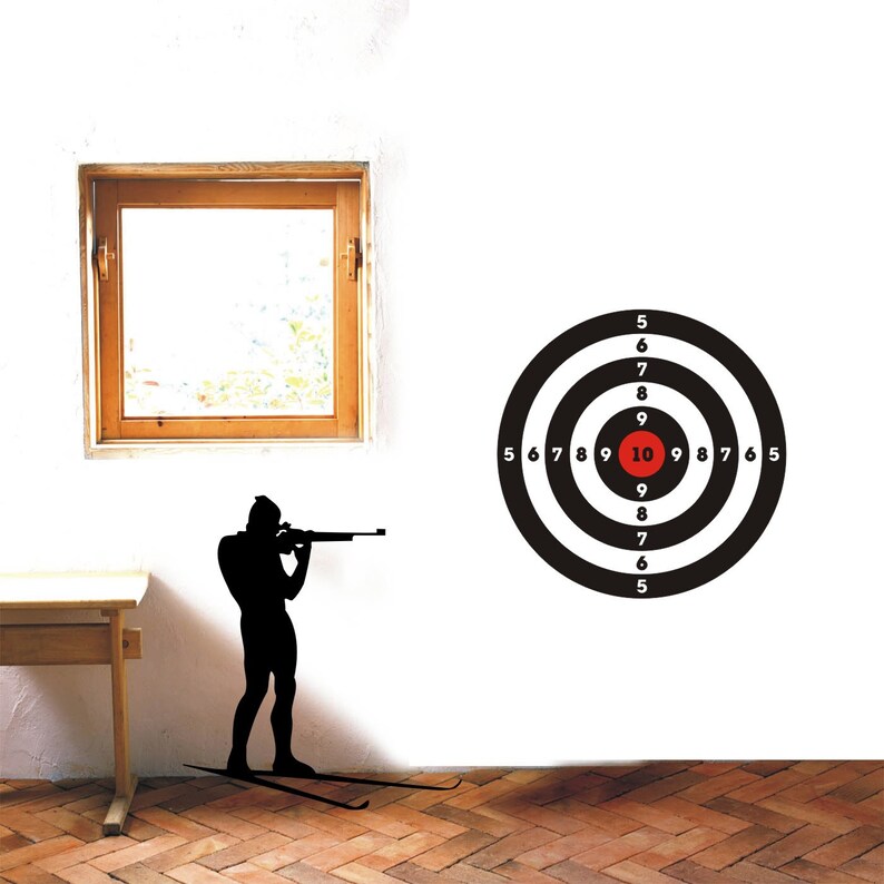 Target Vinyl Decal Sticker Bonus Shooter Red and Black Wall Art Home