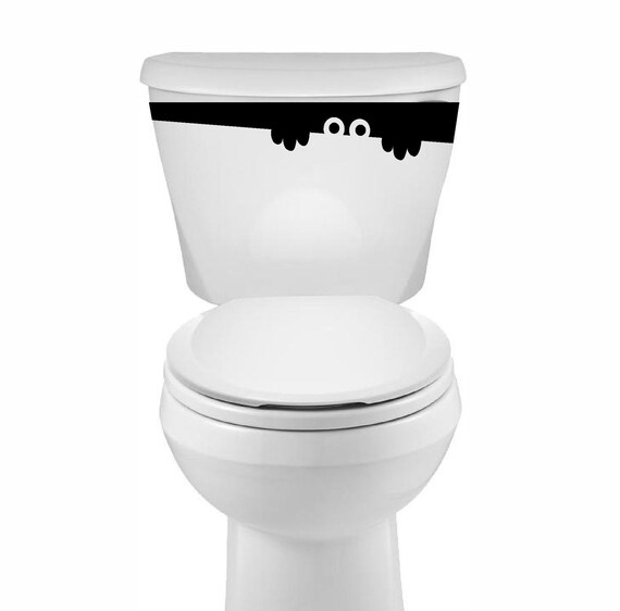 Toilet Monster Vinyl Sticker for Bathroom Etsy