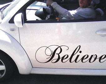 Custom Vinyl Decals Any Quote Phrase Available Believe Love etc Words Lettering Stickers