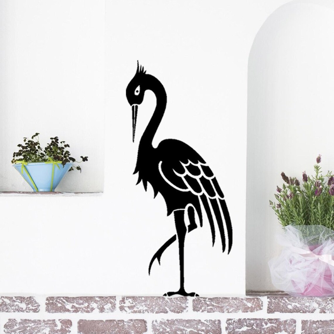 Heron Coastal Bird Vinyl Wall Decal Shallow Water Carnivore Etsy