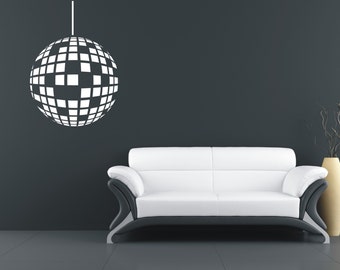 A Mirrored Disco Ball Vinyl Wall Decal Discotheqe Ornament Sticker