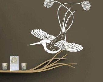 Colibri Exotic Vinyl Bird Decal Wall Sticker Bird-of-paradise Interior Decor