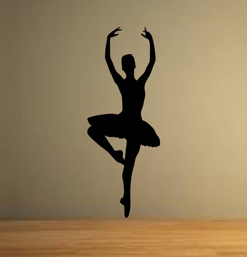 YINGKAI Ballet Dancer Light Switch Decal - Black Vinyl Wall Sticker Art For Kids Room, 4" H