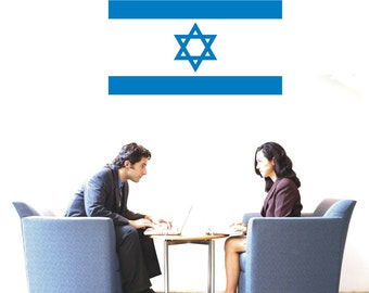 Israel Nationalflagge Magen David Wand Vinyl Aufkleber Aufkleber Blau Farbe Haus Büro Dekor Shalom Peace