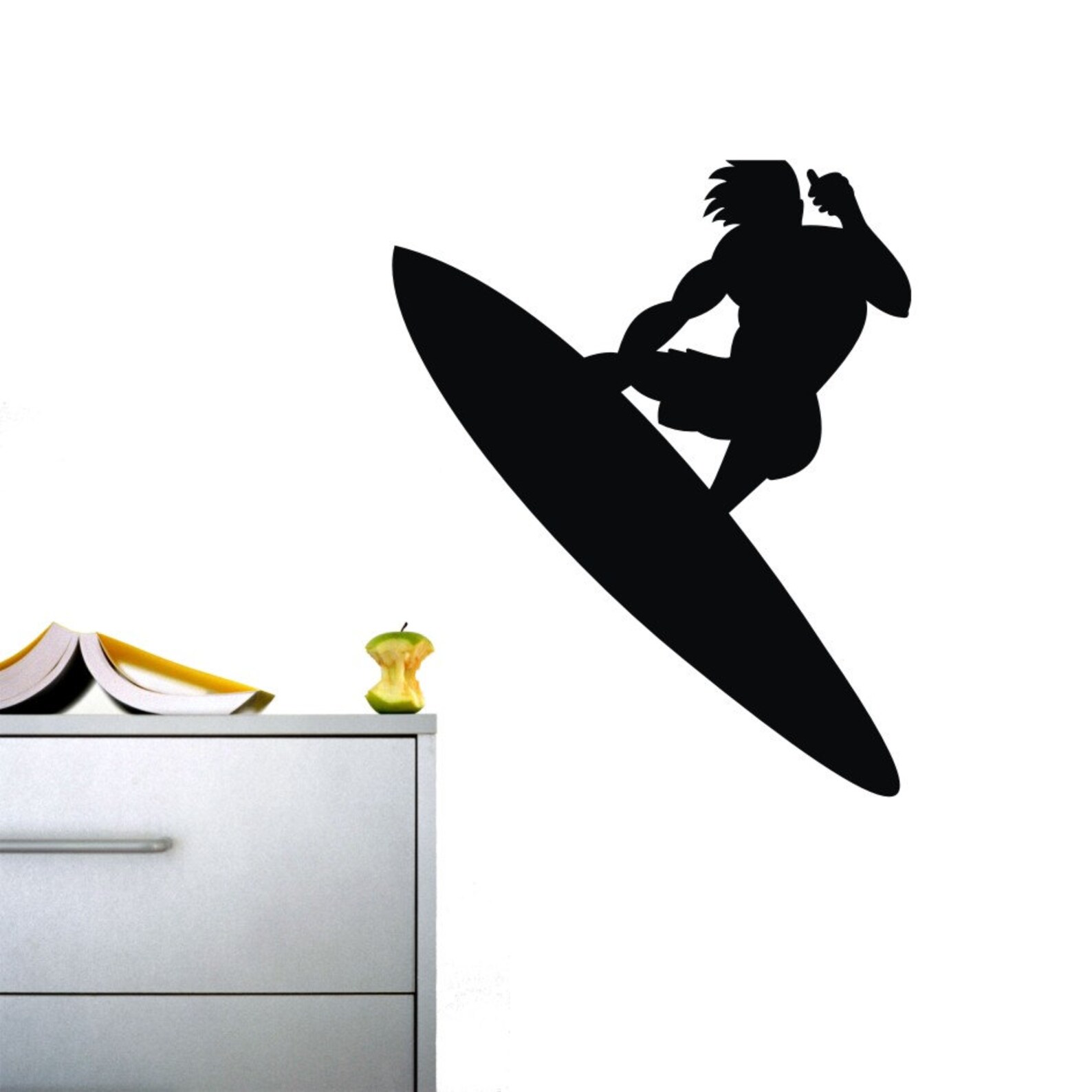 Surfing Wave Rider Silhouette Ocean Extreme Water Sport Vinyl Wall ...